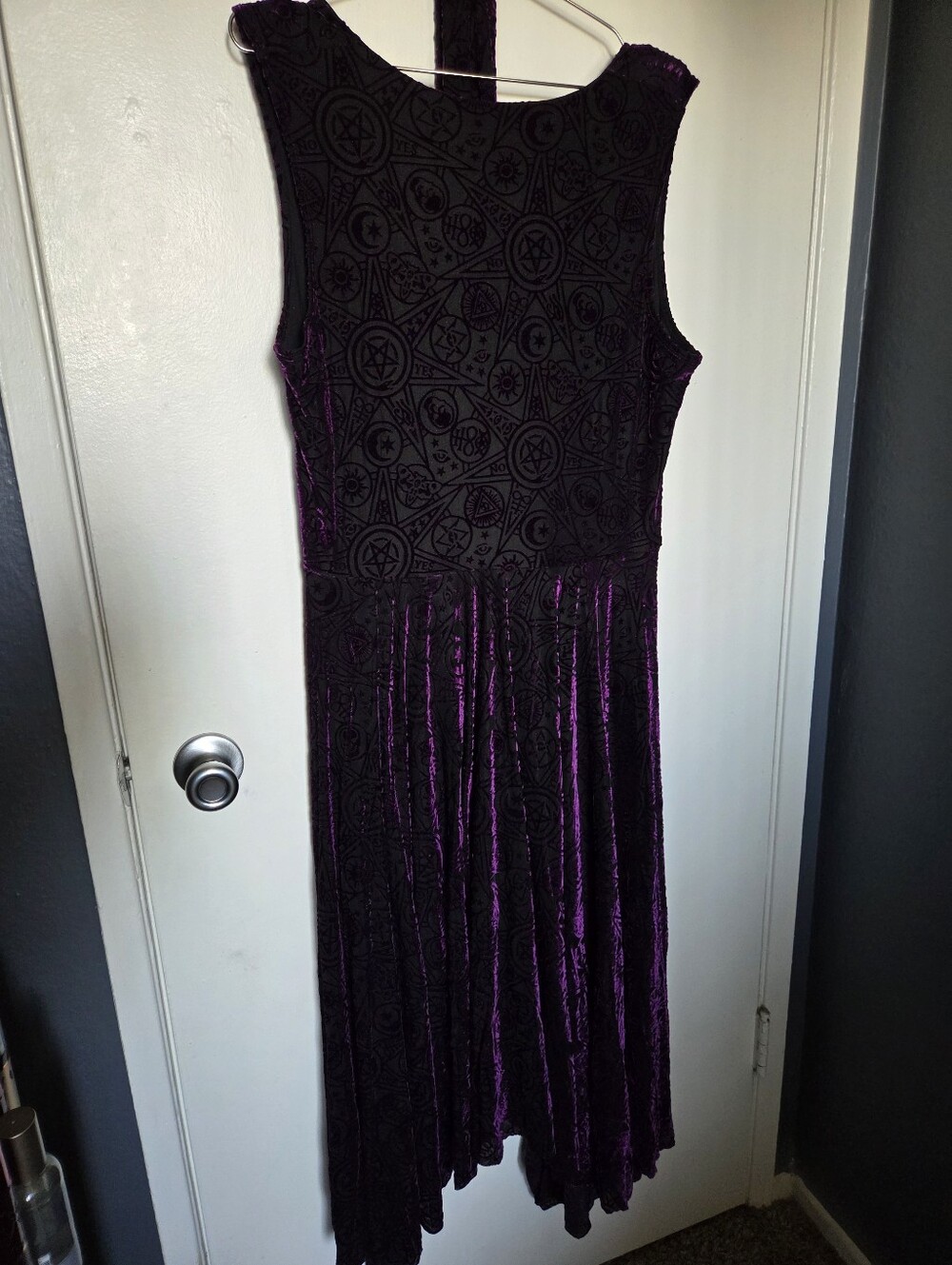 BlackMilk Burned Velvet Hex Handkerchief Dress - Picture 3 of 5